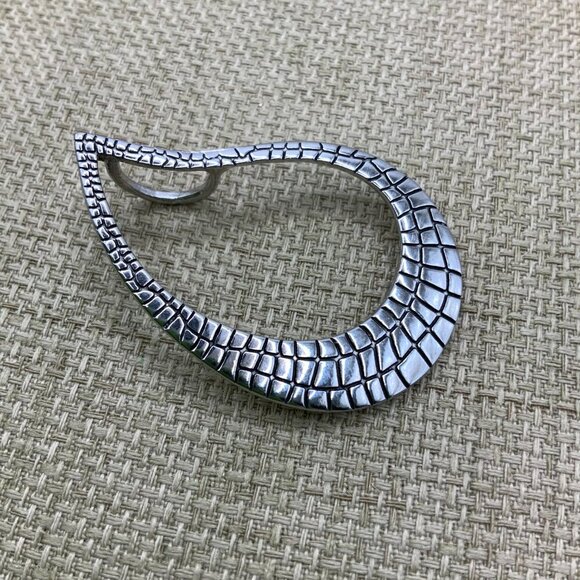 Lia Sophia Textured Silver Tone Black Tear Drop Pendant - Picture 4 of 6